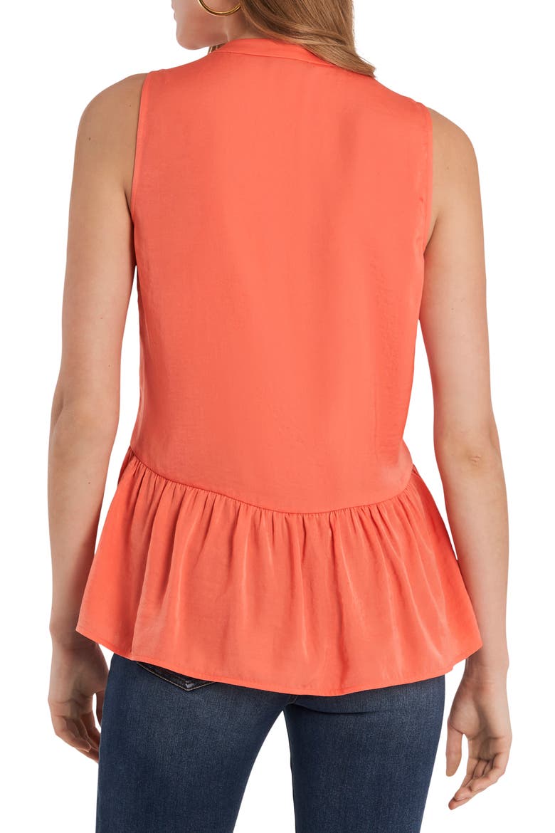 Sleeveless Rumple Ruffle Blouse, Alternate, color, BRIGHT CORAL