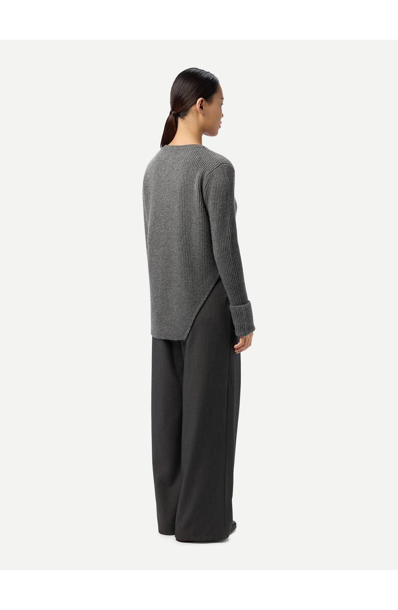 Gobi Cashmere Cashmere Sweater with Detachable Collar, Alternate, color, Steel Gray