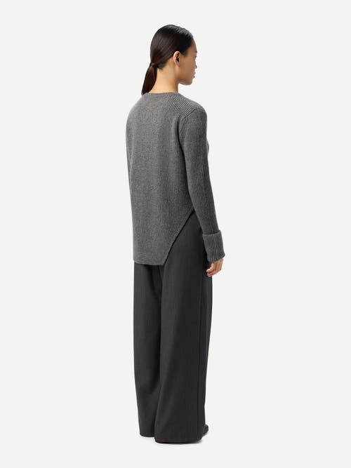 Gobi Cashmere Cashmere Sweater With Detachable Collar In Gray