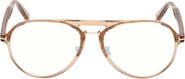 TOM FORD 57mm Pilot Blue Light Blocking Optical Glasses