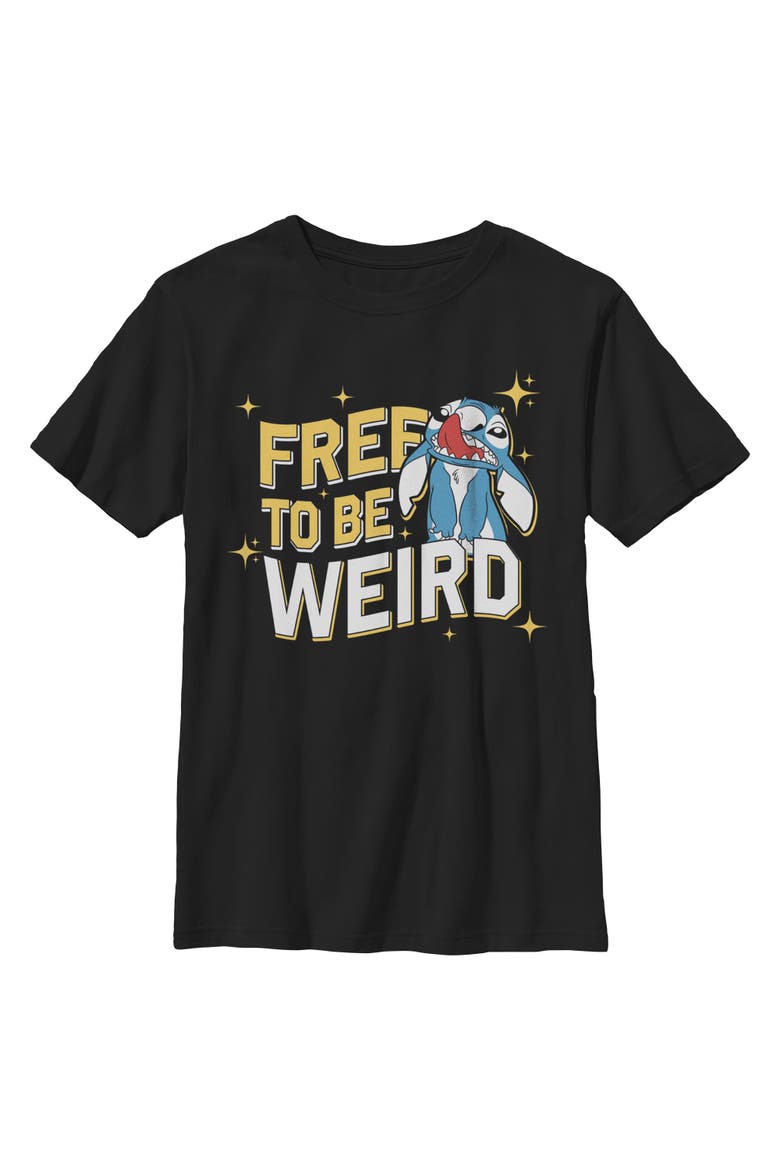 Boys Lilo & Stitch Free To Be Weird T Shirt, Main, color, Black
