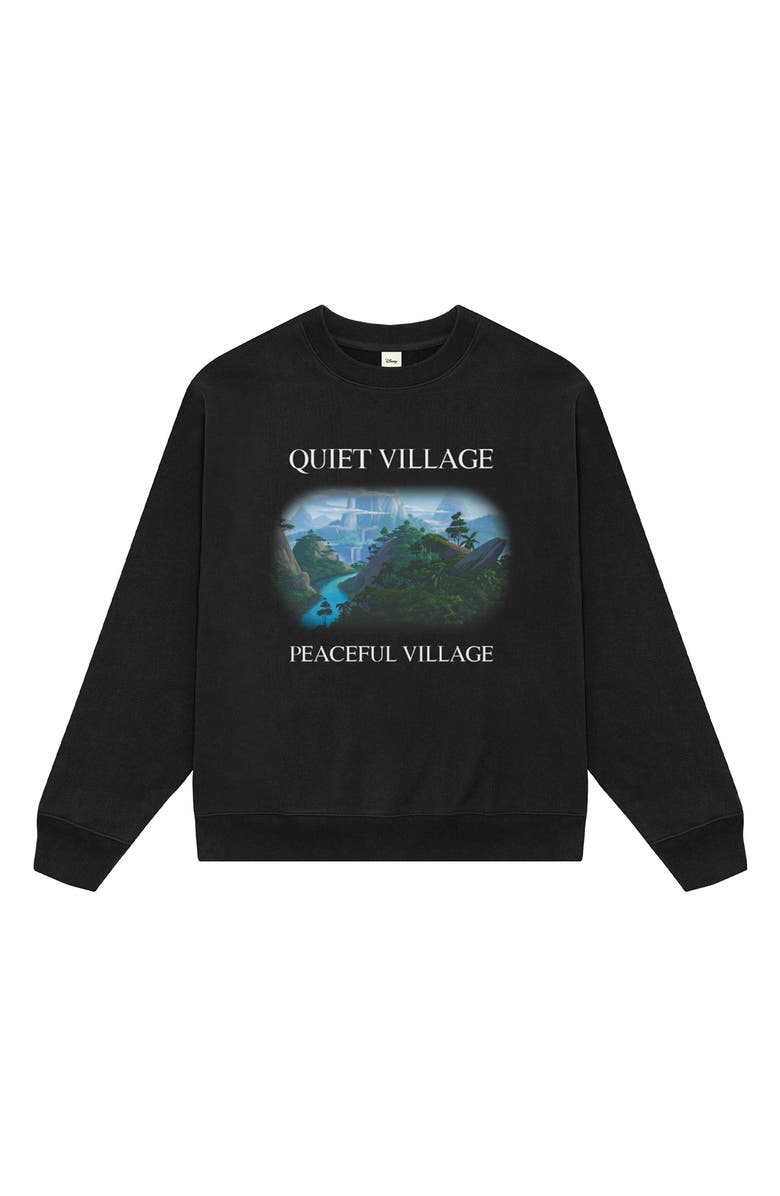 Museum of Peace & Quiet x Disney 'The Lion King' Quiet Village Cotton Graphic Sweatshirt, Main, color, Black