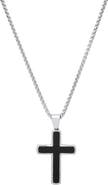 HMY JEWELRY Men's Onyx Cross Pendant Necklace