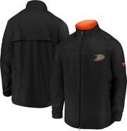 FANATICS Men's Fanatics Branded Black Anaheim Ducks Authentic Pro Locker Room Rink Raglan Full-Zip Jacket