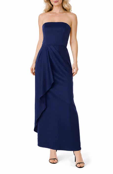 Strapless Draped Side Gown