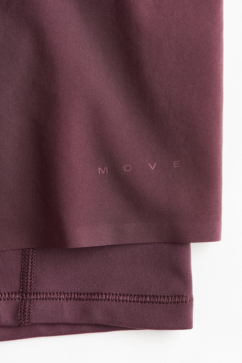 Layered Sports Shorts With Pocket, Alternate, color, Boysenberry
