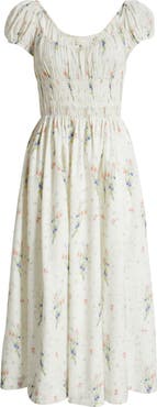 DÔEN Quinley Floral Organic Cotton Midi Dress