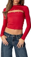 EDIKTED Revi Cutout Grommet Crop Top