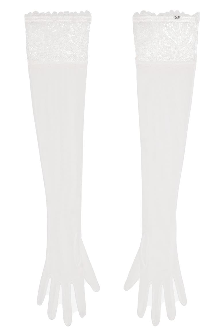 Romantic Corded Lace Opera Gloves, Main, color, HAZY WHITE