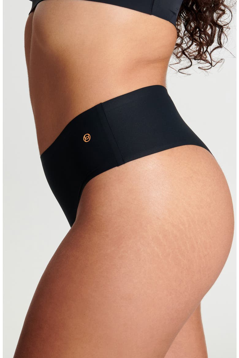 High Waist Thong, Alternate, color, BLACK