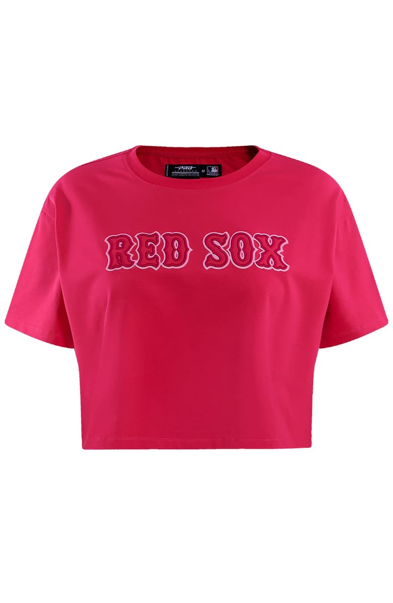 PRO STANDARD Women's Pro Standard Pink Boston Red Sox Triple Pink Boxy Cropped T-Shirt, Alternate, color, Pink