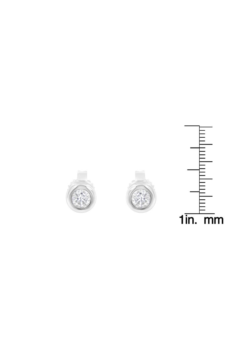 10K Gold 1/4 Ct Diamond Bezel Stud Earrings, Alternate, color, White