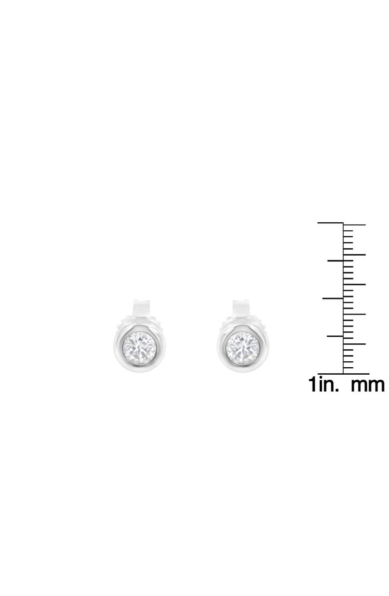 Haus of Brilliance 10K Gold 1/4 Ct Diamond Bezel Stud Earrings, Alternate, color, White