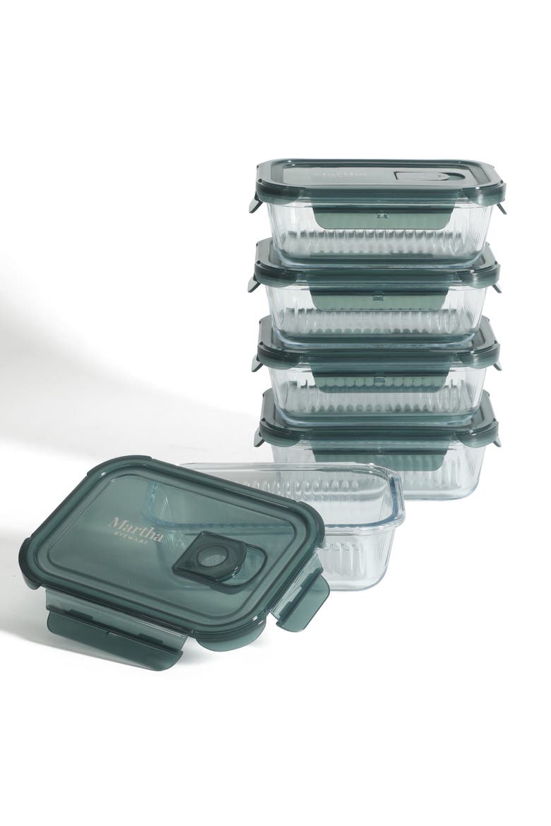 Shadowbrook 10-Piece Borosilicate Glass Airtight Food Storage Container Set, Alternate, color, Multicolor