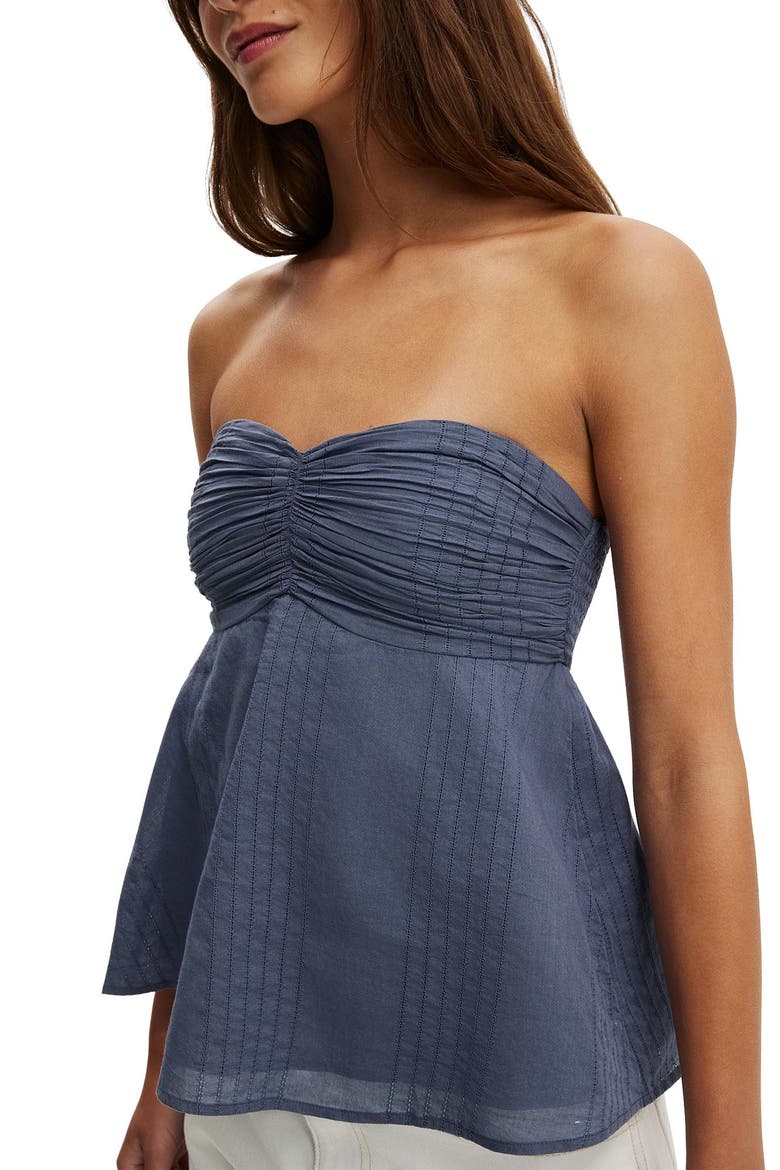 Women's Ellie Strapless Babydoll Top, Alternate, color, Collegiate Navy