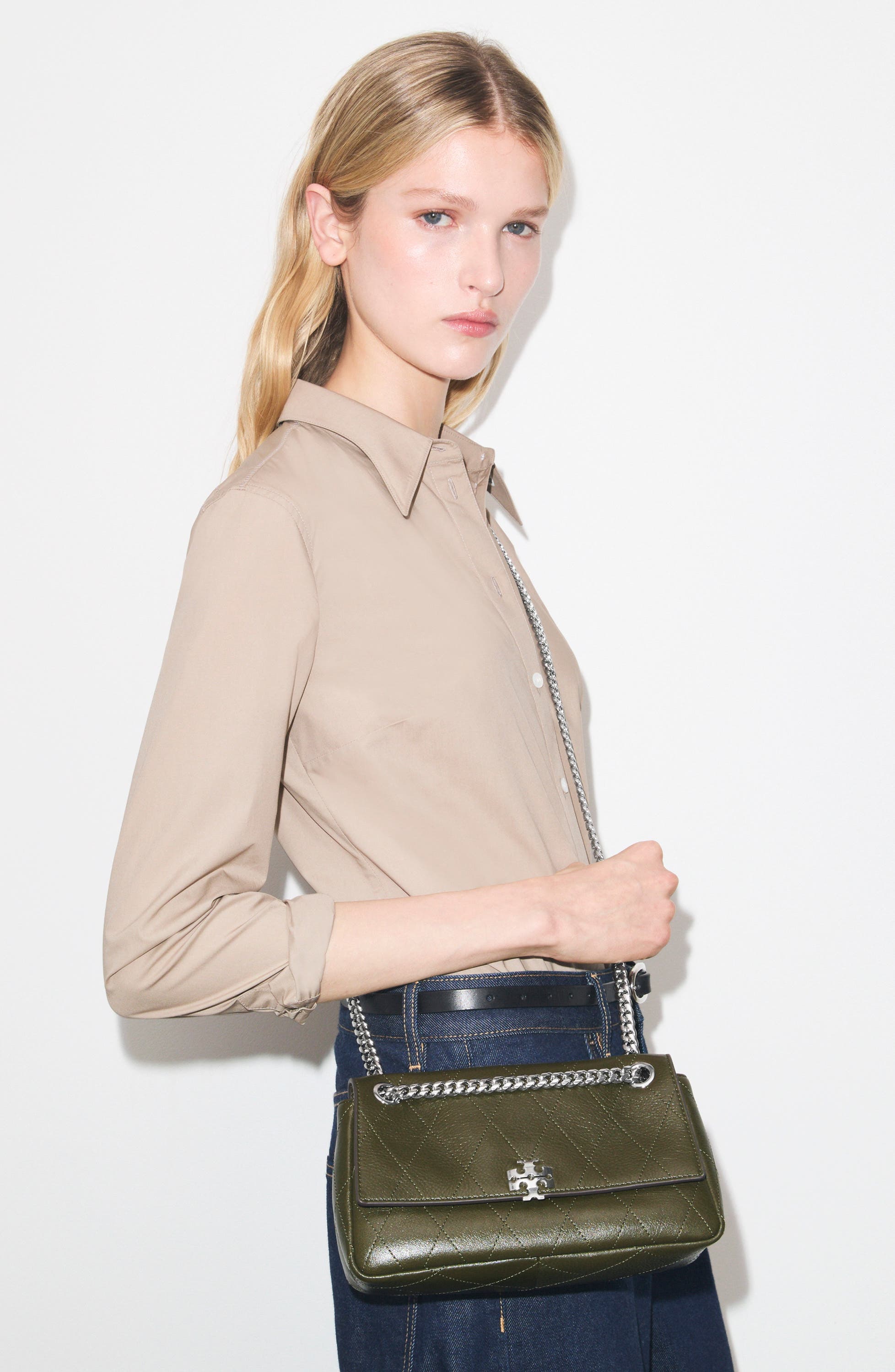 Small Charlie Leather Shoulder Bag, Alternate, color, LECCIO
