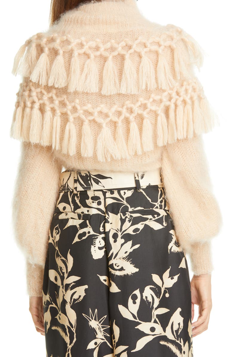 Zimmermann Ladybeetle Tassel Mohair & Silk Sweater, Alternate, color, 