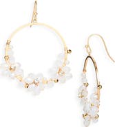 Cara Beaded Flower Hoop Earrings