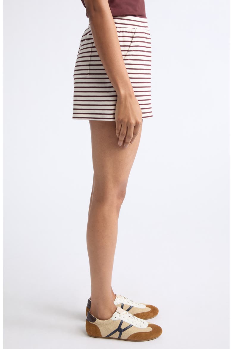 Brighton Stripe Mini Shorts, Alternate, color, DOVE RAISIN