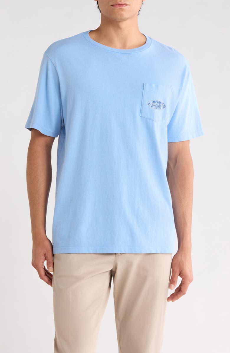 vineyard vines Drift Dye Sportfisher Palm Graphic Cotton Pocket T-Shirt, Main, color, Serenity Blue