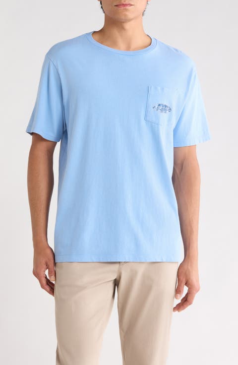 Drift Dye Sportfisher Palm Graphic Cotton Pocket T-Shirt