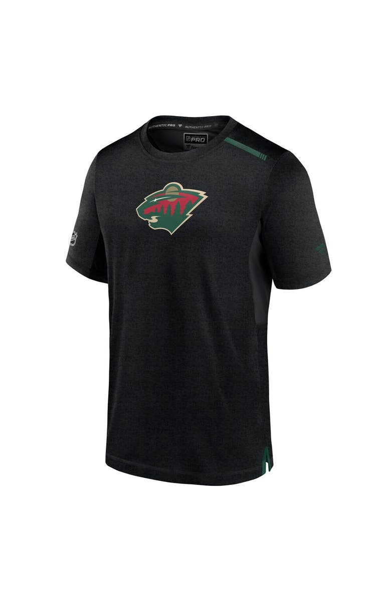 FANATICS Men's Fanatics Branded Black Minnesota Wild Authentic Pro Performance T-Shirt, Alternate, color,