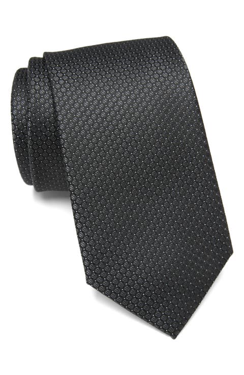 Steel Micro Diamond Print Tie