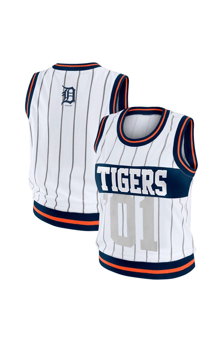 WEAR by Erin Andrews Women's WEAR by Erin Andrews White Detroit Tigers Sporty Tank Top, Main, color,