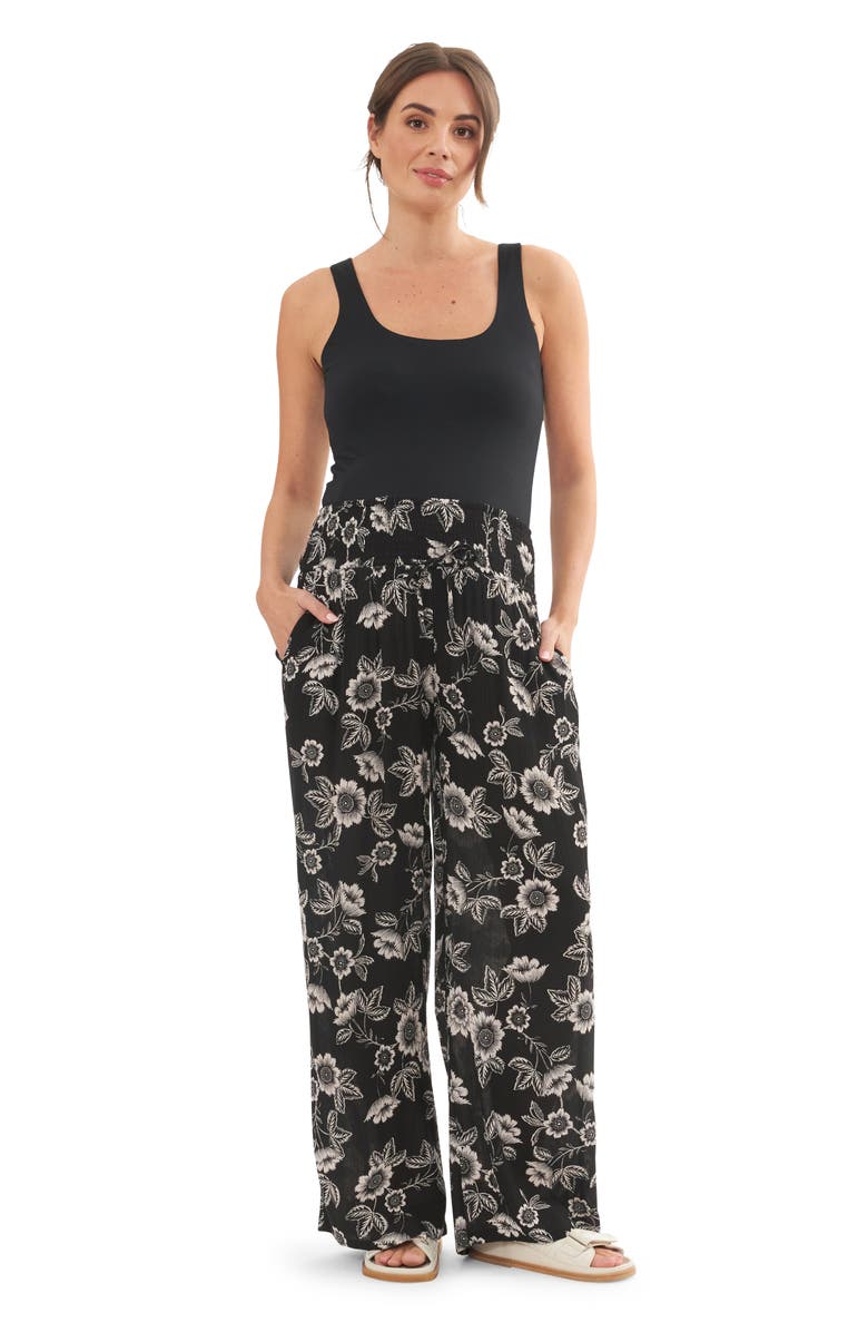 Ripe Maternity Trina Shirred Waist Drawstring Maternity Pants, Alternate, color, 