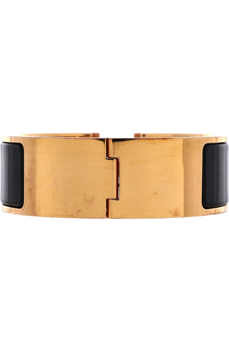 Pre-Owned Hermes Clic H Bracelet Enamel Wide, Alternate, color, Gold