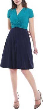 Kimi & Kai Sarah Faux Wrap Maternity/Nursing Dress