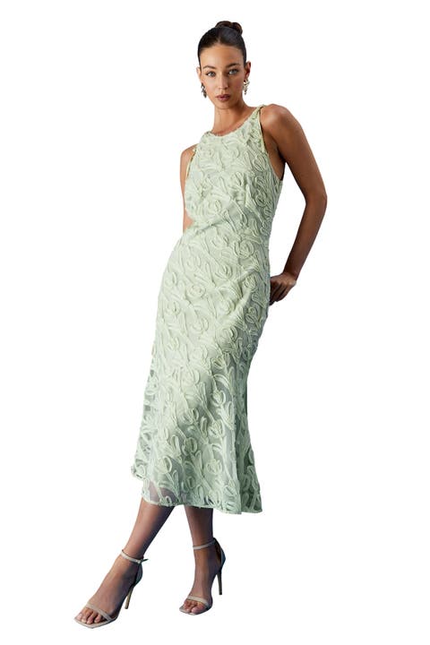 Textured Sleeveless Midi Dress