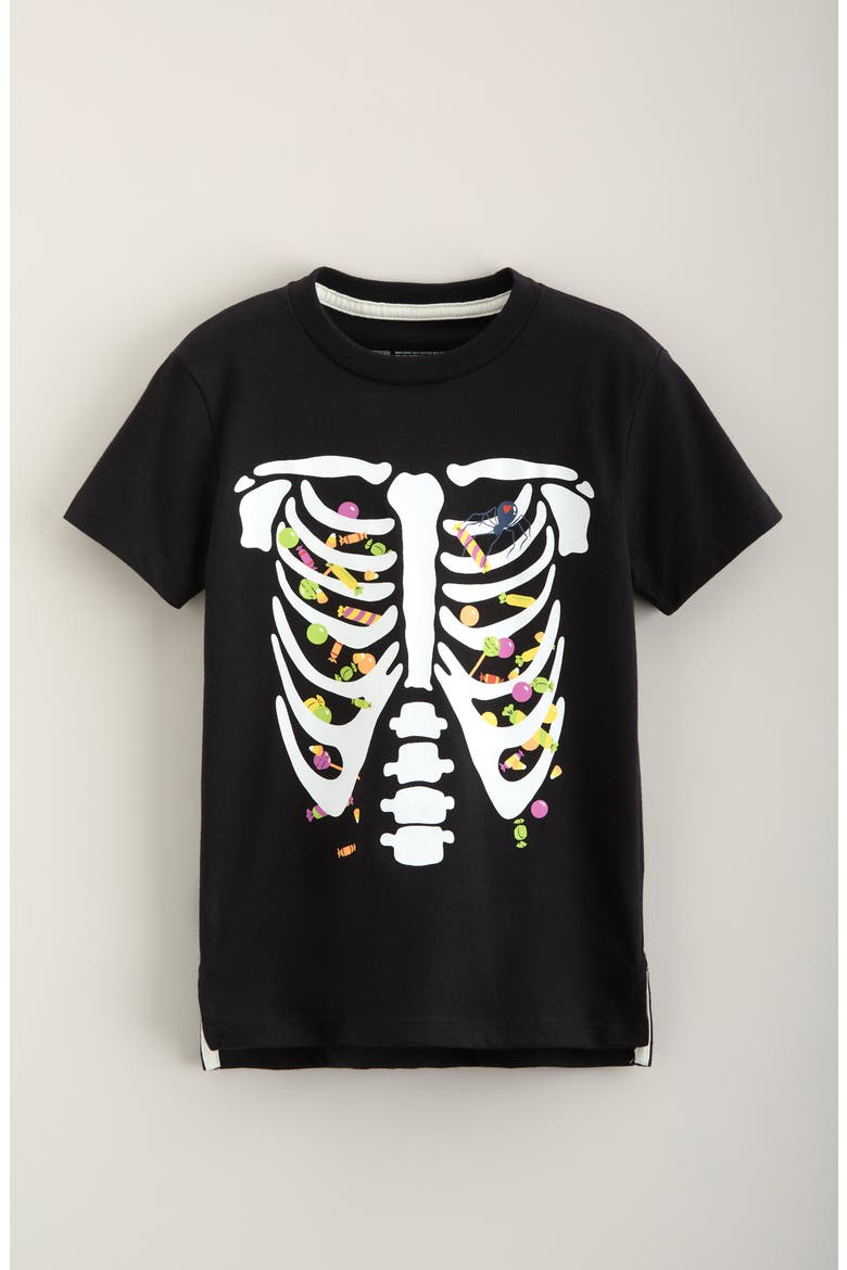 Kids' Graphic T-Shirt, Main, color, BLACK- WHITE RIB CAGE