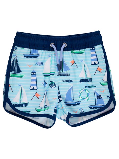 UPF50+ Sun Protected Stretch Dolphin Hem Swim Trunks