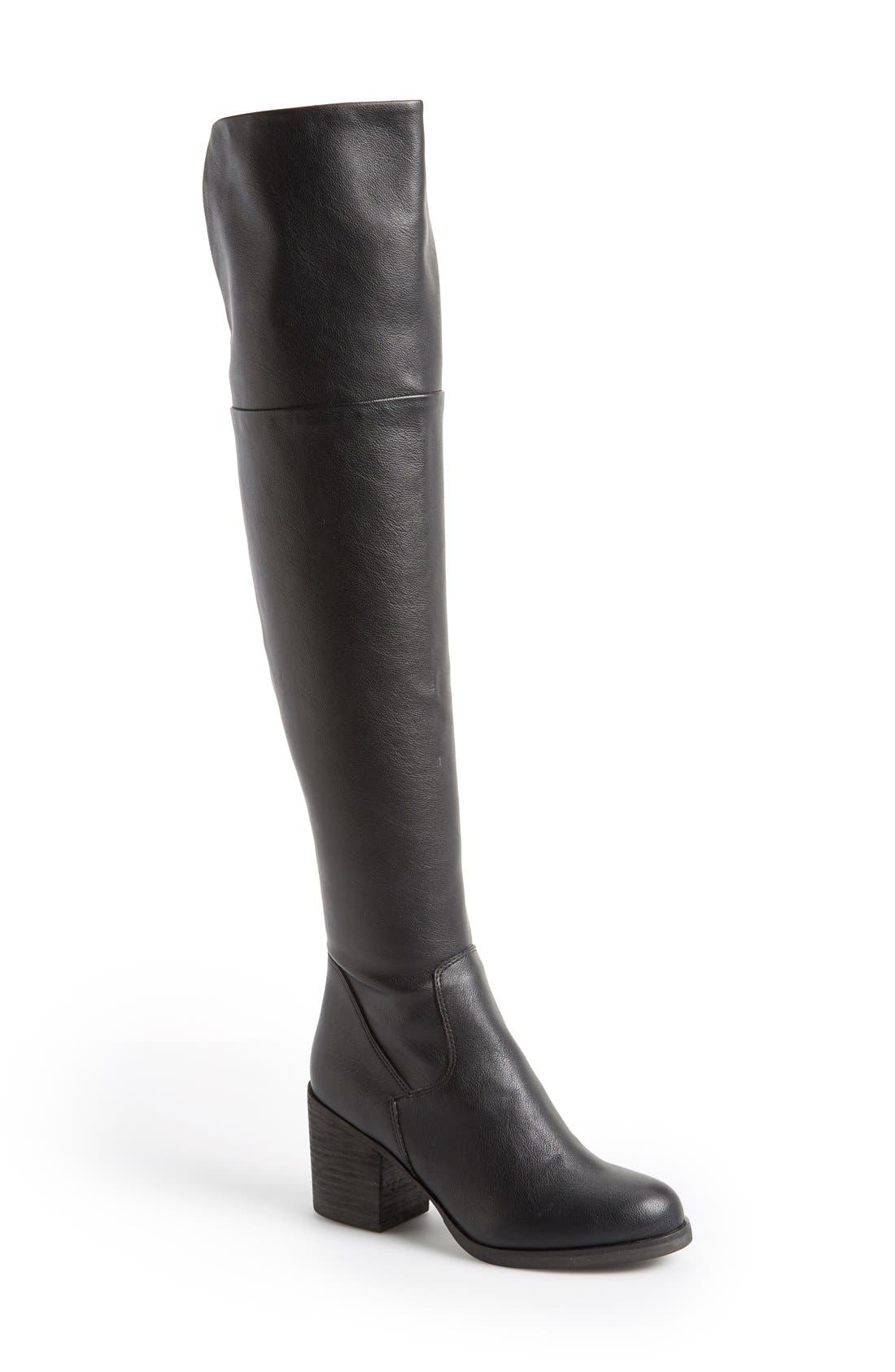 'Odyssey' Over the Knee Boot, Main, color, BLACK