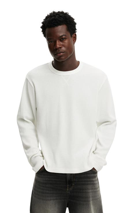 Men's Cropped Fit Textured Long Sleeve
