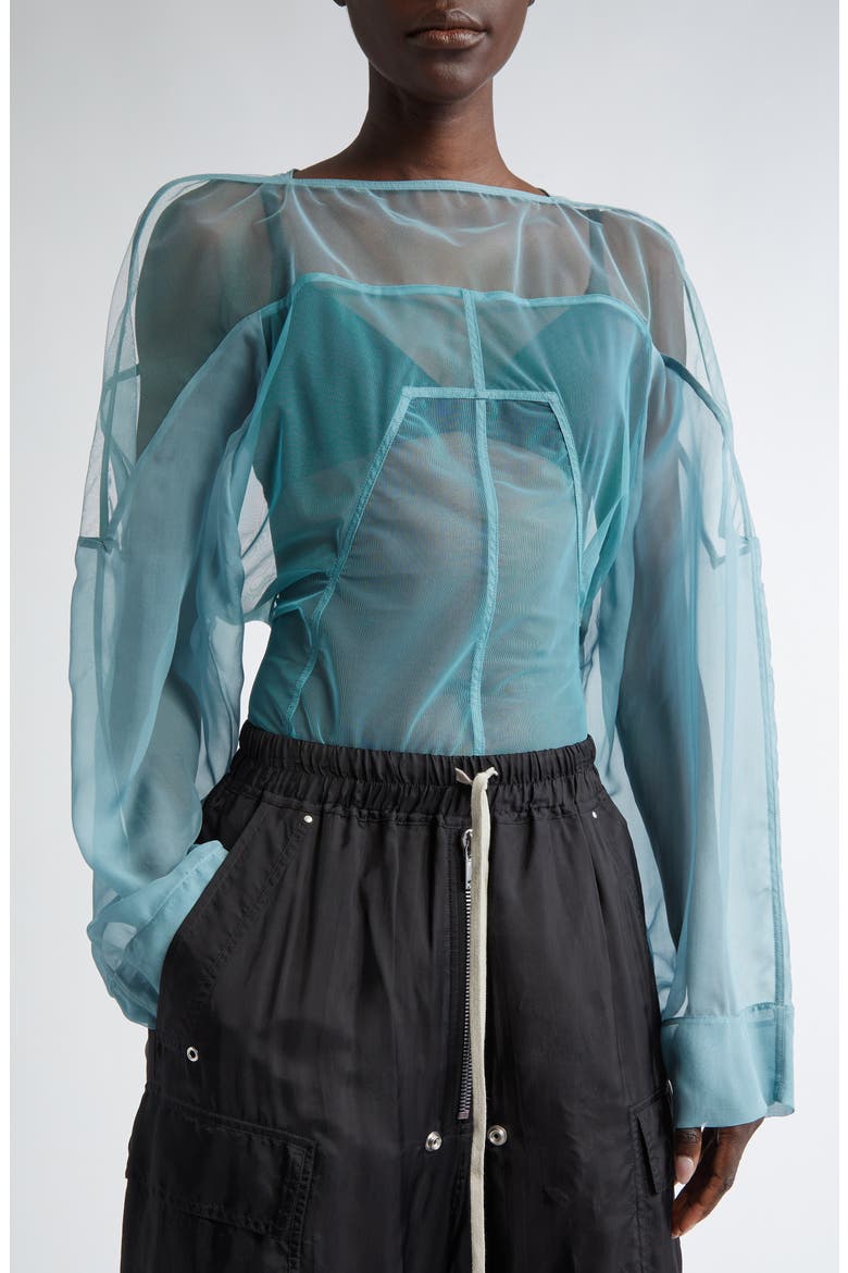 Collage Paneled Long Sleeve Top, Alternate, color, MOUTHWASH