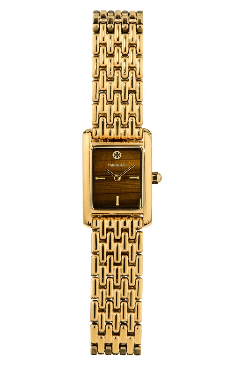 The Small Eleanor Tiger's Eye Bracelet Watch, 22mm x 28mm, Main, color, GOLD