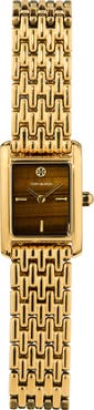 Tory Burch The Small Eleanor Tiger's Eye Bracelet Watch, 22mm x 28mm