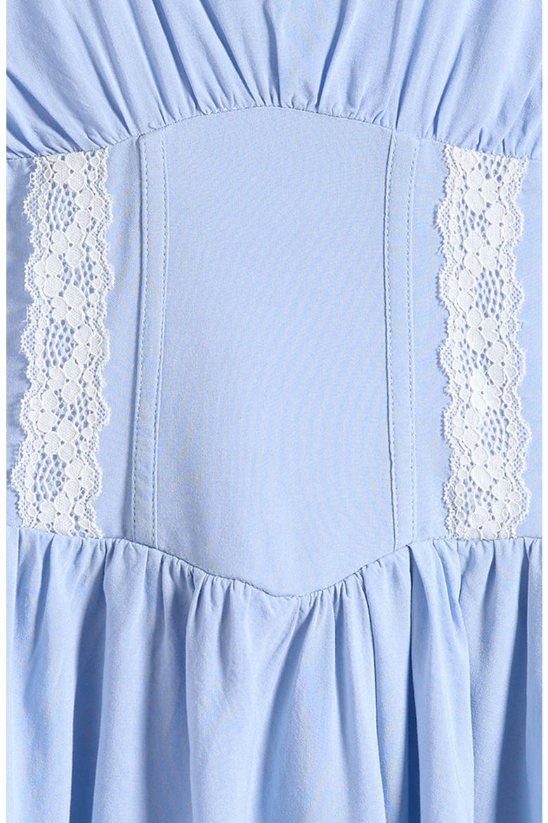 Kids' Lace Trim Dress, Alternate, color, BLUE
