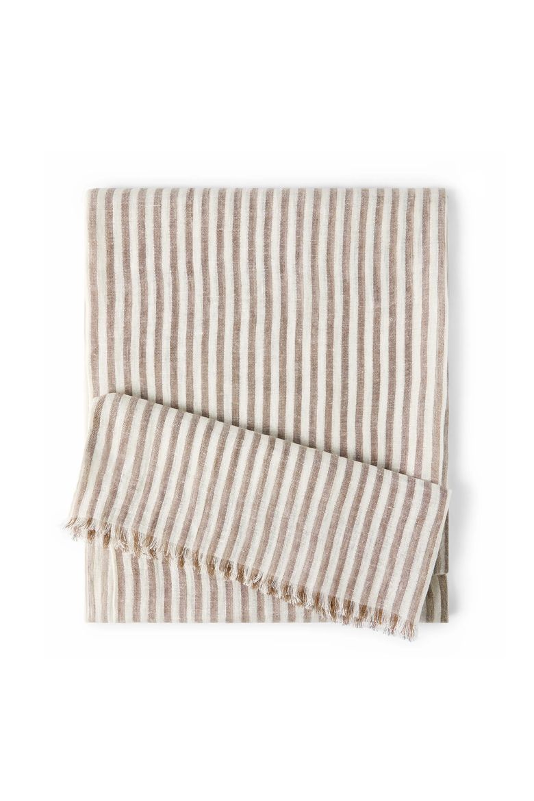 Sparkling striped linen scarf, Main, color, Panama