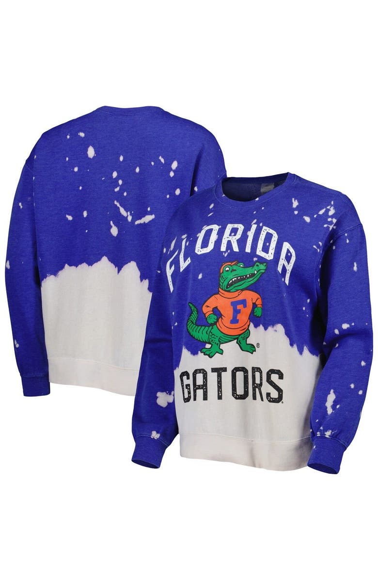 GAMEDAY COUTURE Women's Gameday Couture Royal Florida Gators Twice As Nice Faded Dip-Dye Pullover Long Sleeve Top, Main, color, Royal