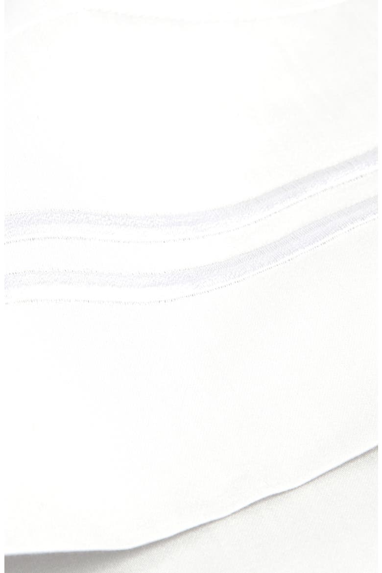 Dual Stripe Embroidered 600 Thread Count Cotton Sheet Set, Alternate, color, WHITE/ WHITE