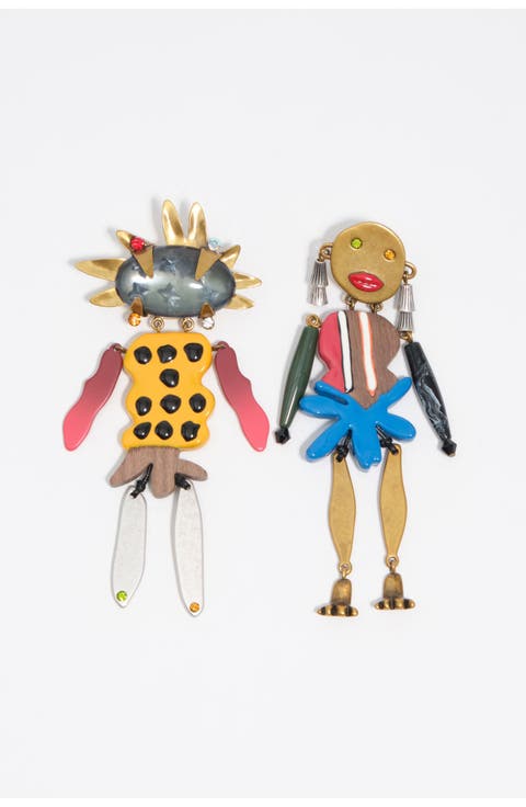 Aged Dancer Long Earrings