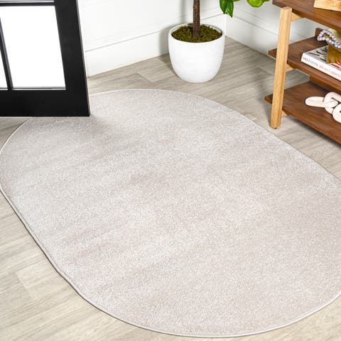 Haze Solid Low-Pile Oval Area Rug