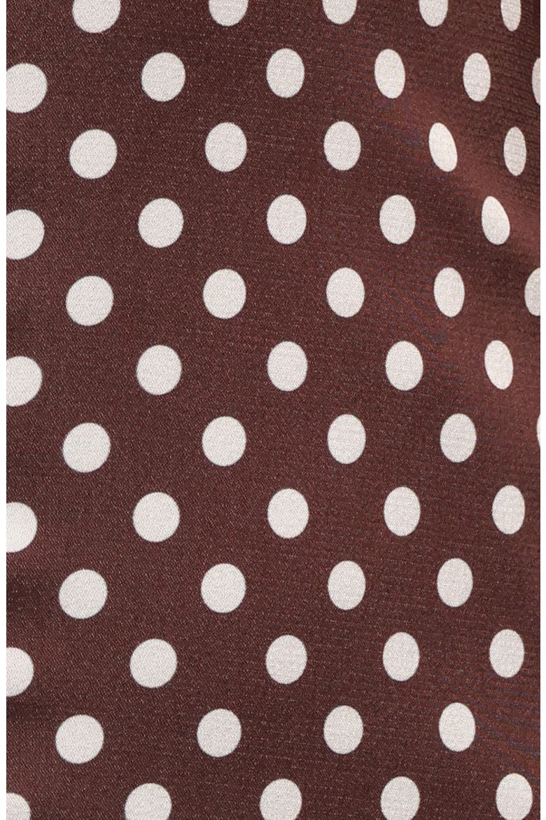 Dean Polka Dot Satin Maxi Dress, Alternate, color, BROWN POLKA DOT
