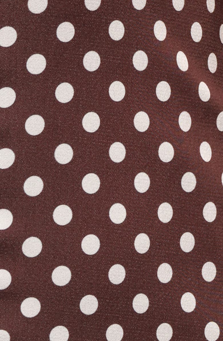 Petal & Pup Dean Polka Dot Satin Maxi Dress, Alternate, color, Brown Polka Dot