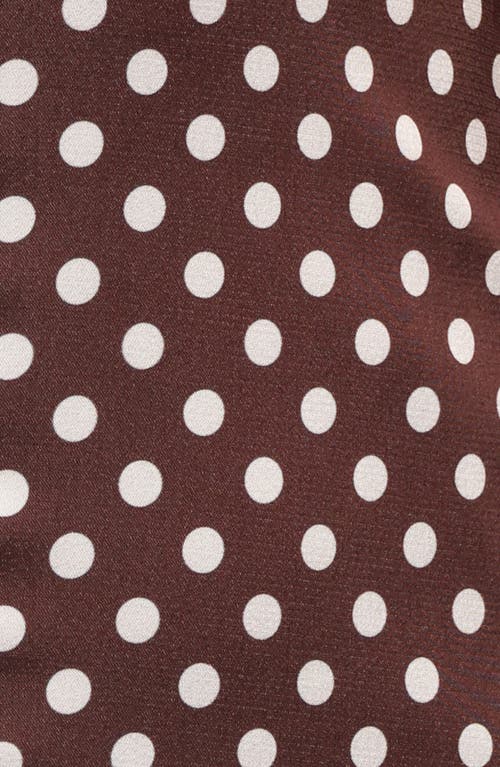 Petal And Pup Petal & Pup Dean Polka Dot Satin Maxi Dress In Brown