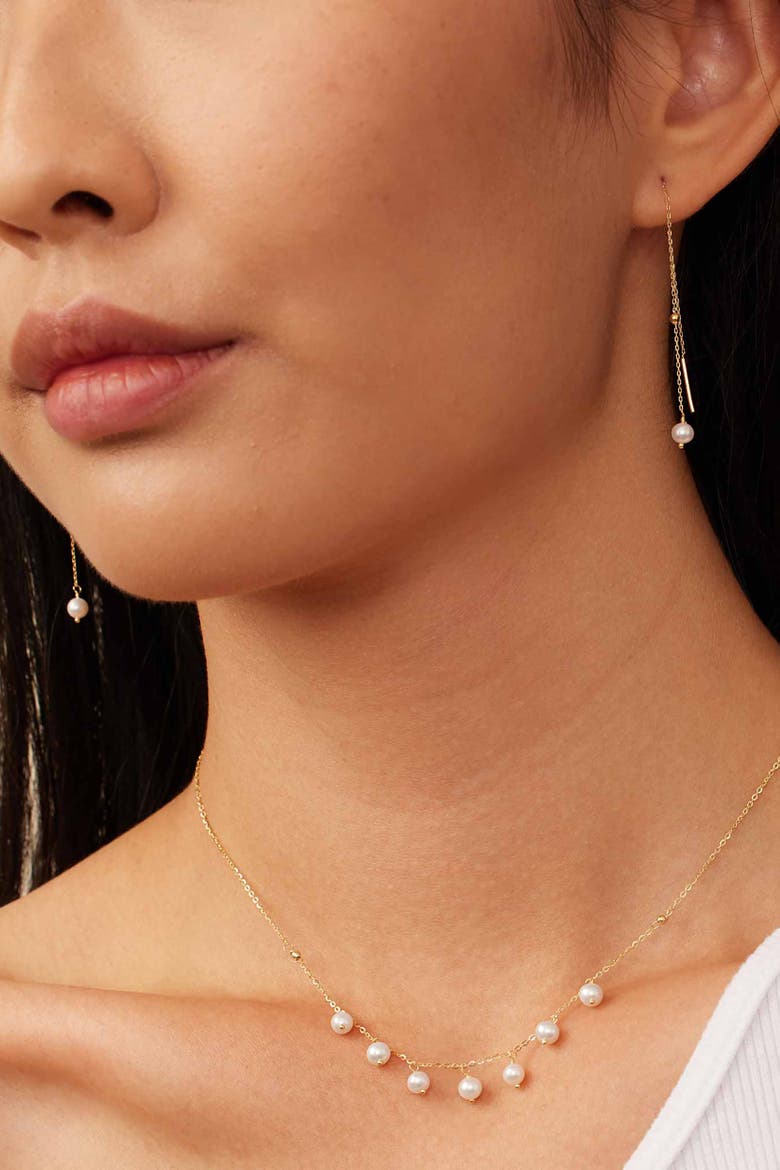 14K Yellow Gold Pearl Girl Station Necklace, Alternate, color, Yellow Gold
