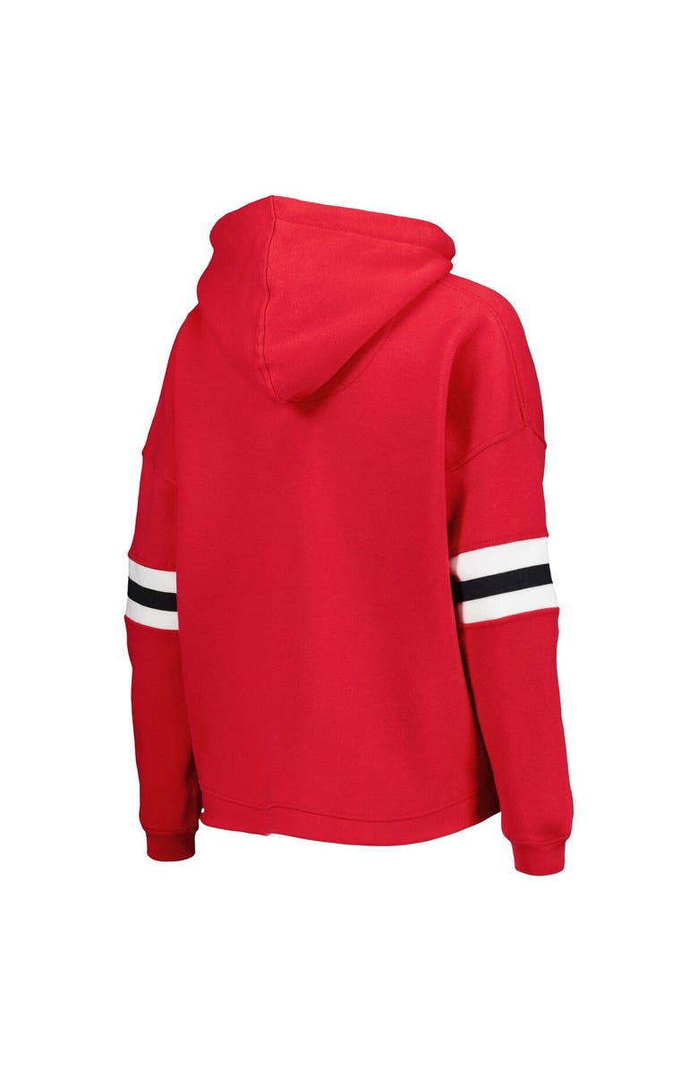 PRESSBOX Women's Pressbox Crimson Oklahoma Sooners Super Pennant Pullover Hoodie, Alternate, color, Crimson